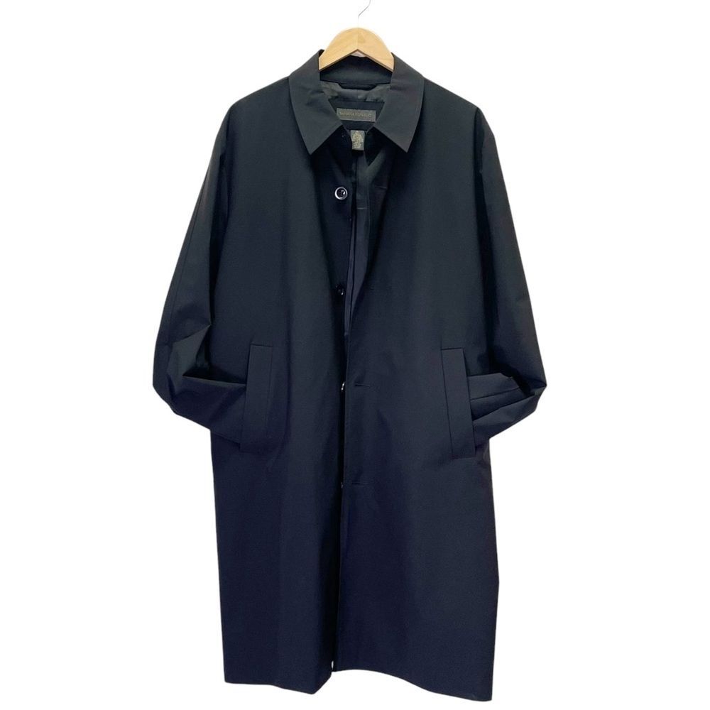 Banana Republic Y2K Trench Coat Black Raincoat Men’s Size XL Vintage Spring 2001 - Picture 2 of 11